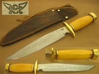 Cooper Rare Damascus Bowie Knife   SOLD