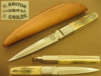 GASTON EASLER MAMMOTH IVORY DAGGER KNIFE  SOLD
