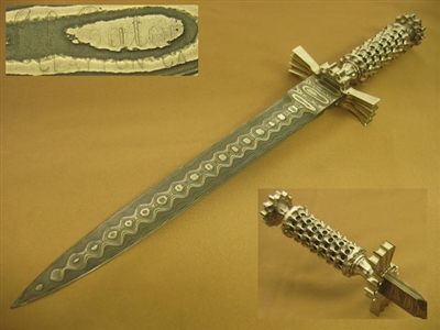 AL EATON Damascus Dagger Sword.     SOLD