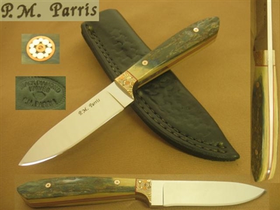 P M PARRIS MAMMOTH IVORY DROP POINT SKINNER    SOLD