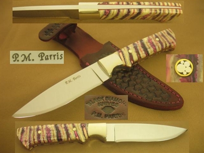 P M PARRIS Mammoth Tooth Hunting Knife PRICE REDUCED    SOLD