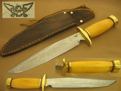 Cooper Rare Damascus Bowie Knife   SOLD
