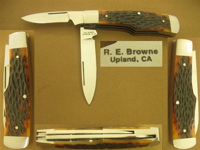 R. E. BROWNE GUNSTOCK SLIP JOINT FOLDER PRICE REDUCED    SOLD