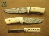 KALFAYAN Miniature Damascus & Ivory Hunting Knife  SOLD