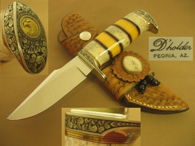 D'HOLDER MY KNIFE BRUCE SHAW EAGLE ENGRAVING  PRICE REDUCED       SOLD