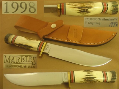 MARBLE'S RARE 1998 STAG TRAILMAKER KNIFE    SOLD