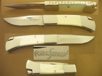 ED KALFAYAN RARE LEG KNIFE LOCK BACK FOLDER PRICE REDUCED       SOLD