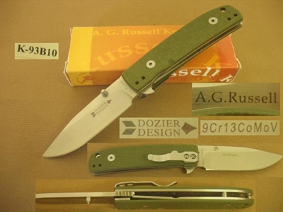 A. G. RUSSELL DOZIER DESIGN FLIPPER KNIFE  SOLD