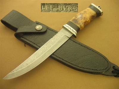 LEE BERG ONE OF A KIND DAMASCUS KNIFE    SOLD